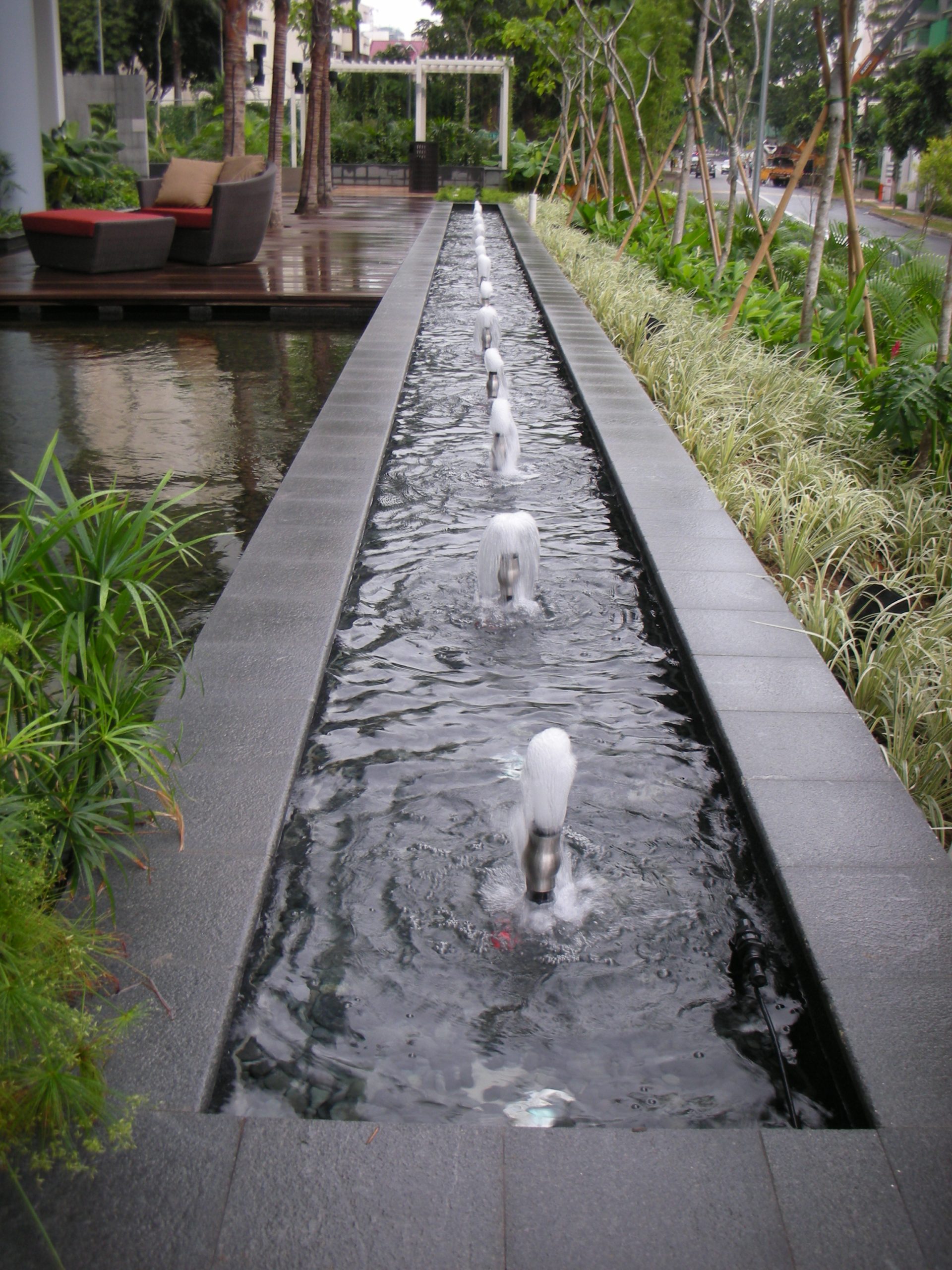 Fountain foam jets at Meyer condominium